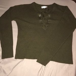 Long sleeve olive sweater